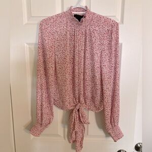 Floral Pink Blouse sz S